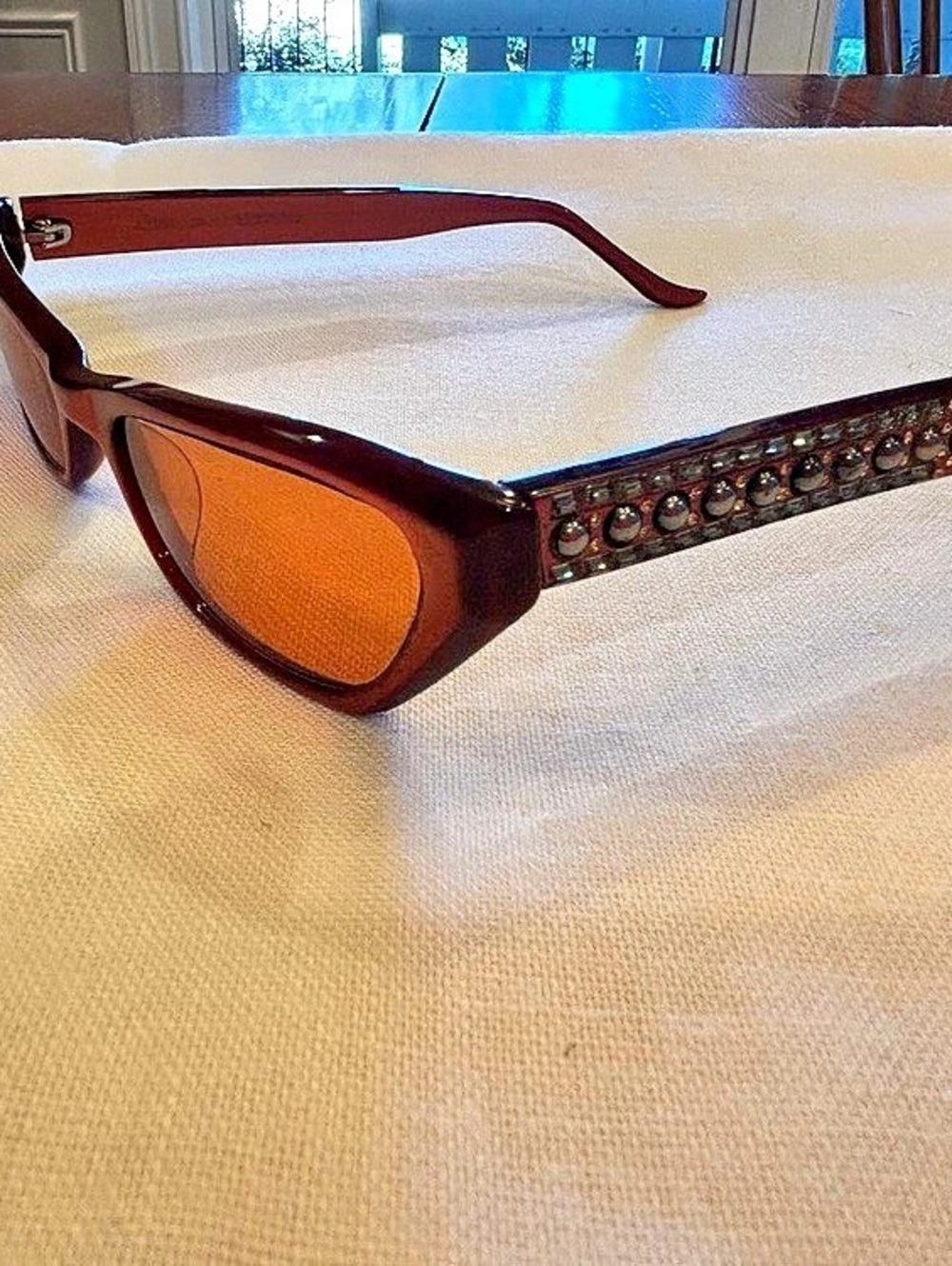 Judith Leiber Embellished copper orange Sunglasses